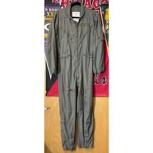 VINTAGE 80s US Military Flight Suit Men Green Coveralls Flyers CWU 27P Pilot 40R